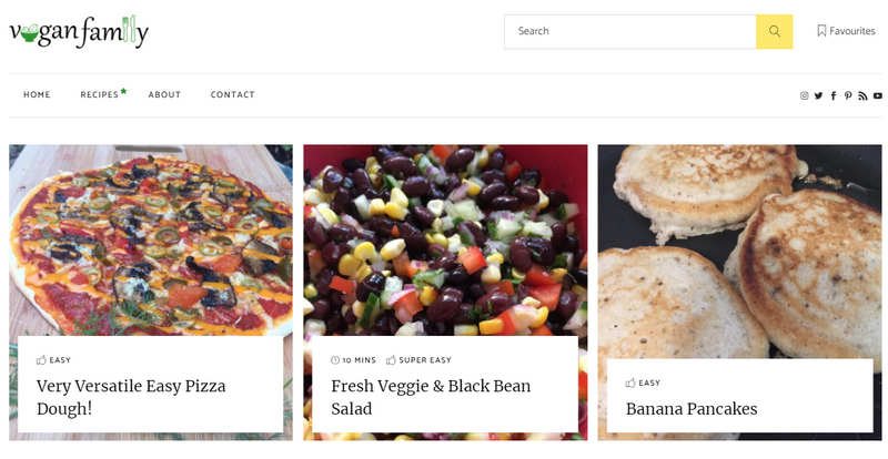 Screenshot of vegan.family