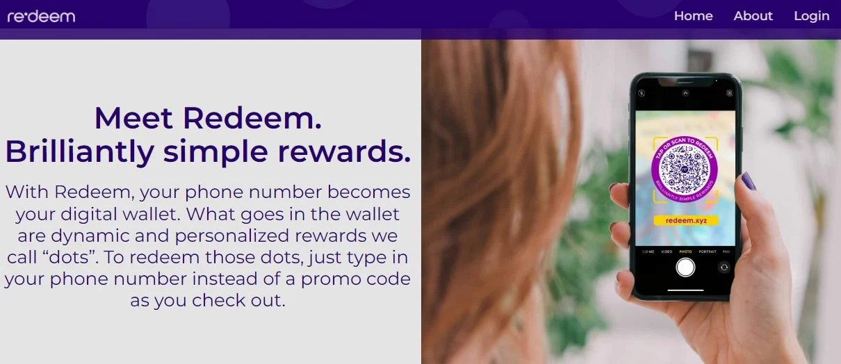 Redeem.xyz home page screenshot