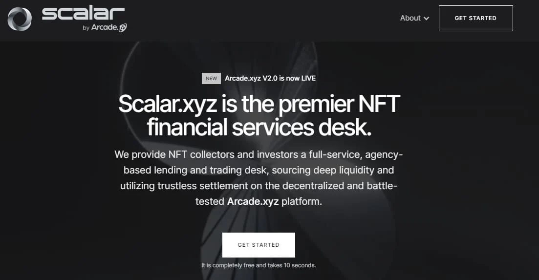 Scalar.xyz home page screenshot