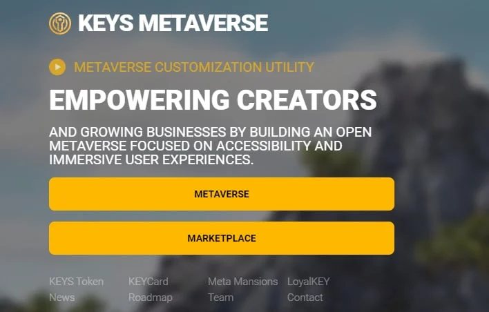 Keys.xyz home page image
