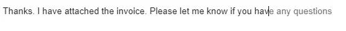 Gmail smart compose example