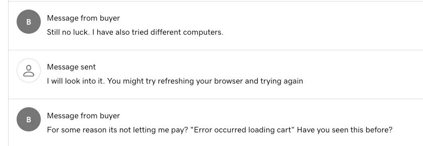 Bug kills domain sales — Afternic checkout