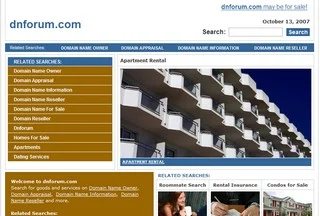Glitch in Internet Explorer, DNForum Hits Parked Page — Afternic Has