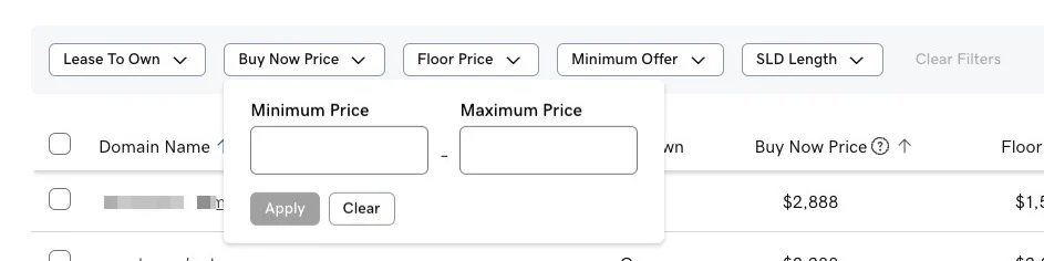 User interface for domain sellers — Afternic improves