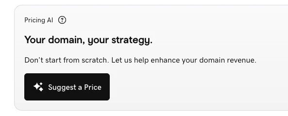 GoDaddy Pricing AI button