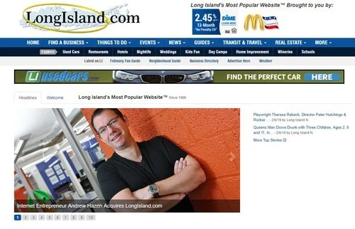 Andrew Hazen purchases LongIsland.com website