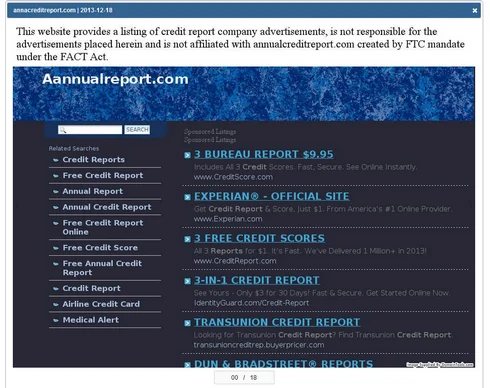 AnnualCreditReport.com goes following a big typosquatter