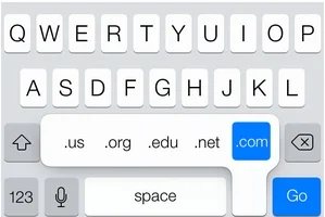 .com button in iOS7 — Apple drops