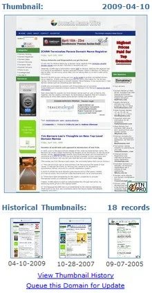 DomainTools for Web Site Captures — Archive.org vs.