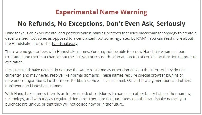 Are registrars doing enough to explain Handshake domains to clients?