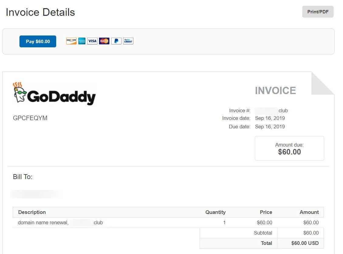 PayPal invoice