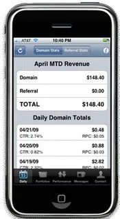 Parking Stats on iPhone App — Check NameMedia
