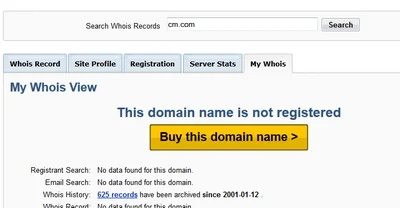 Deleted and is unregistered…but you can’t have it — CM.com was