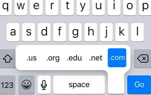 Disappears in iOS 9 on iPad — .Com default