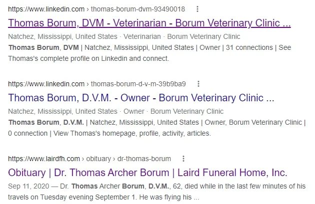 Image of search results for Thomas A. Borum, D.V.M.