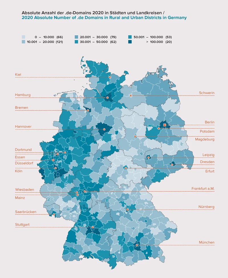 Detailed geographic .de domain data — DENIC releases