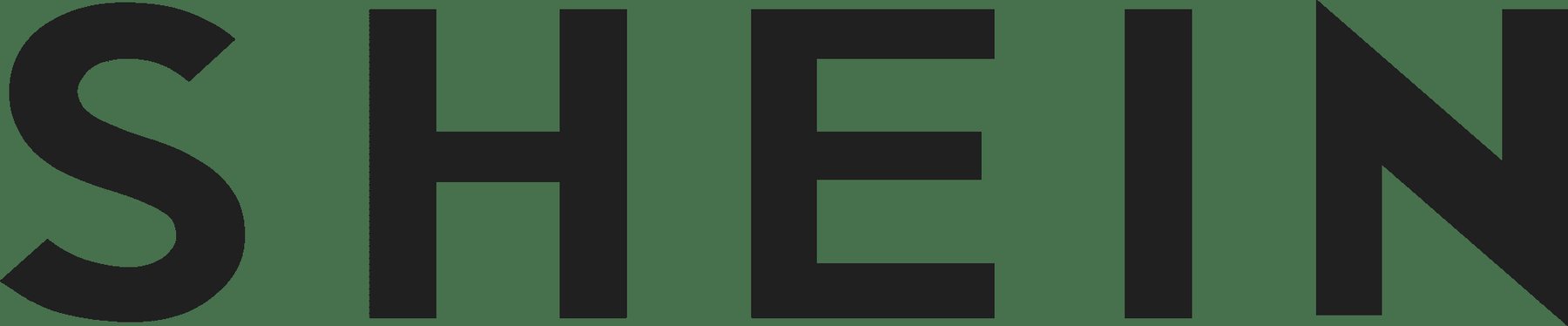 Logo for Shein has the letters in black black capital letters