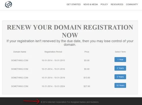 Name scam spoofs ICANN, worse than domain renewal scam — Latest domain