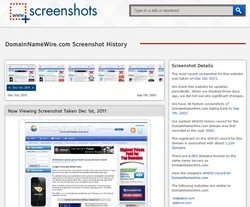 Spotlight to screenshots with Screenshots.com — DomainTools gives