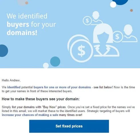 That “Buyers identified” email from Sedo — Don’t ignore