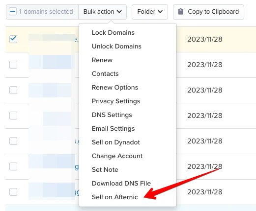 Direct listing on Afternic — Dynadot enables