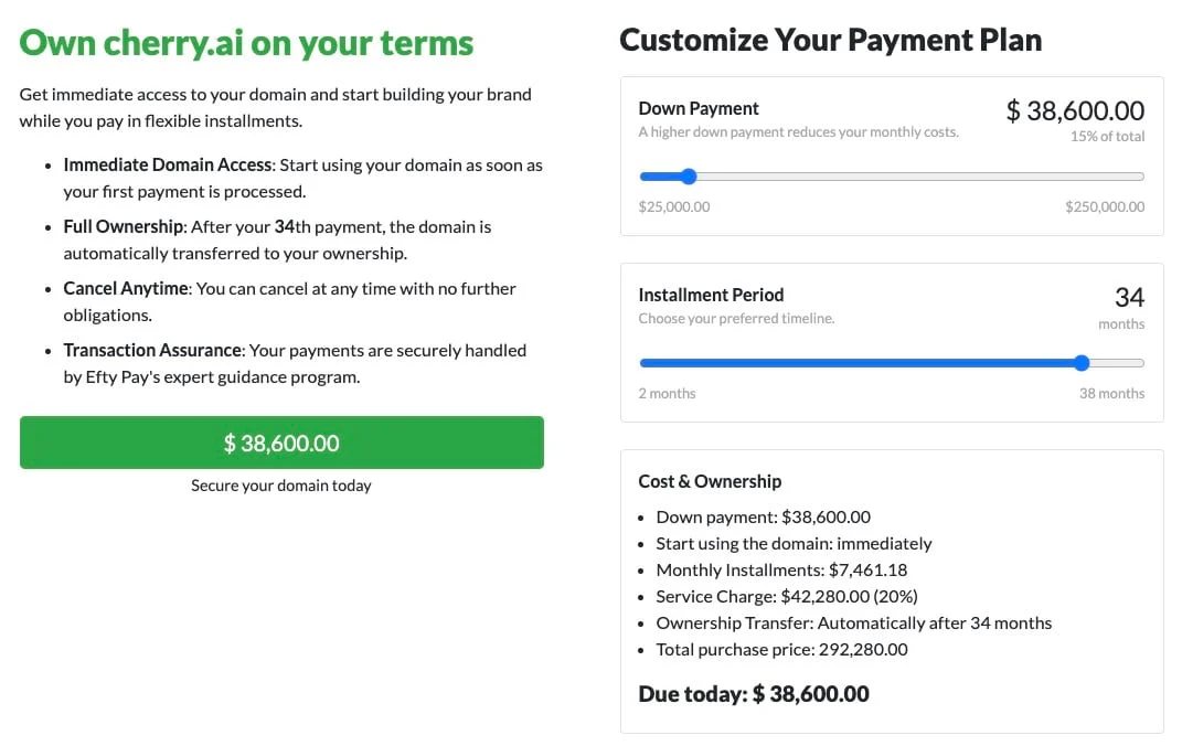 Lease-to-Own for domain sales — Efty launches
