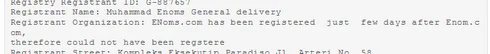 ENoms.com. Registrant tried to send a message through Whois. — eNom wins
