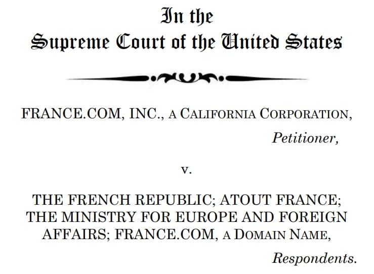 Domain owner asks Supreme Court to consider case — Former France.com