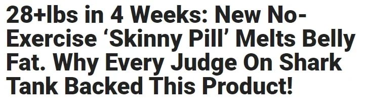 A headline from a fake Fox News website