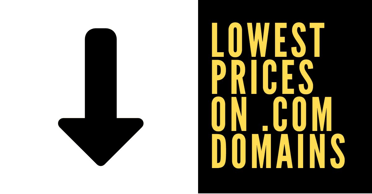 Best price on .com domains — Getting the