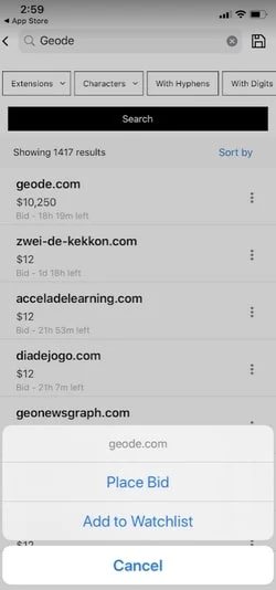 Search and watchlist capabilities to Investor App — GoDaddy adds