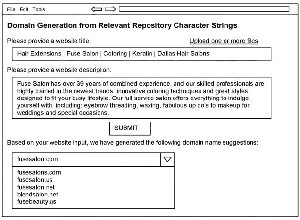 Patent for “Recommending domains from free text” — GoDaddy gets