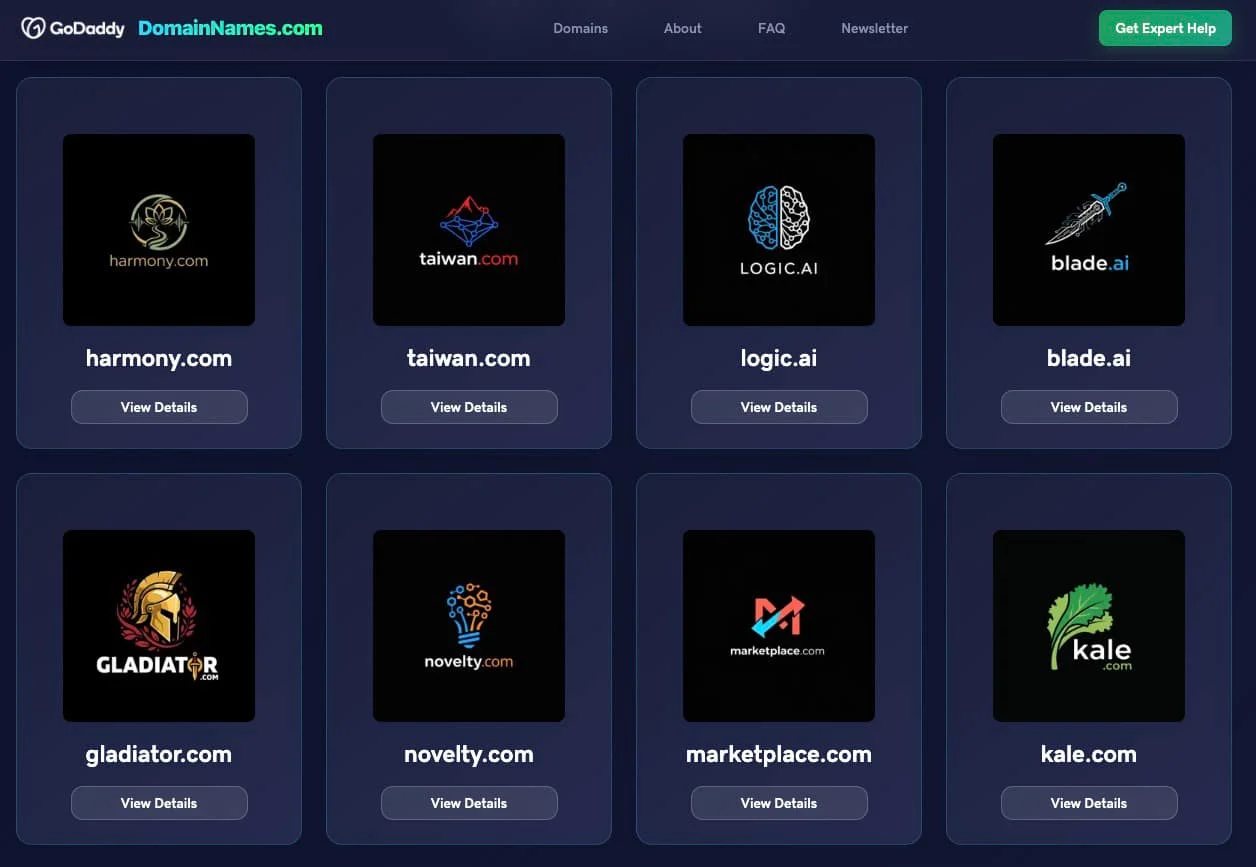 High-end domain marketplace at DomainNames.com — GoDaddy launches