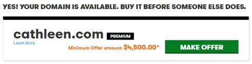 “Make Offer” listings in search results — GoDaddy Fixes