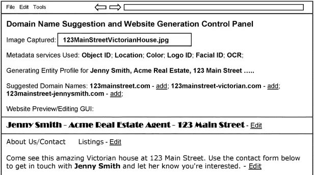 Images to Domain Names: GoDaddy patent