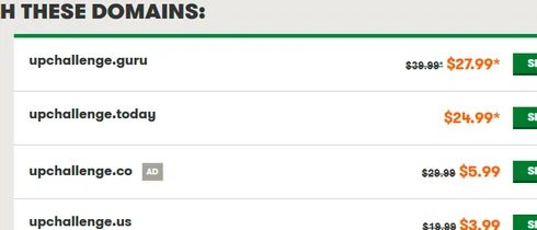“Ad” designation in search results — GoDaddy testing