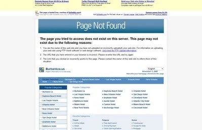 Parking Pages on 404 Pages — GoDaddy Tests
