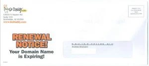 Paper Domain Renewal Notices — GoDaddy Tries