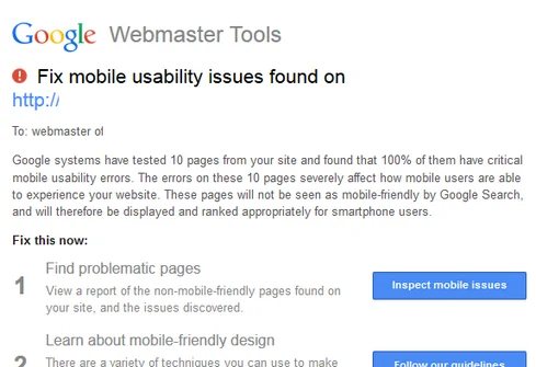 Become mobile friendly, or else…: Google