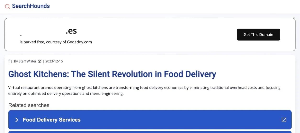 Comes to registrar parked pages — Google RSOC