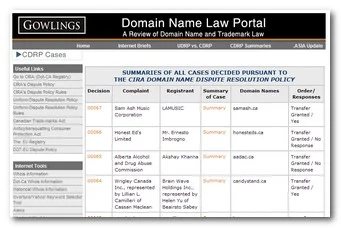 Name Law Portal Updated — Gowlings Domain