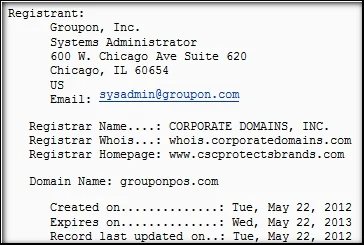 Domains for payment system and POS — Groupon registers