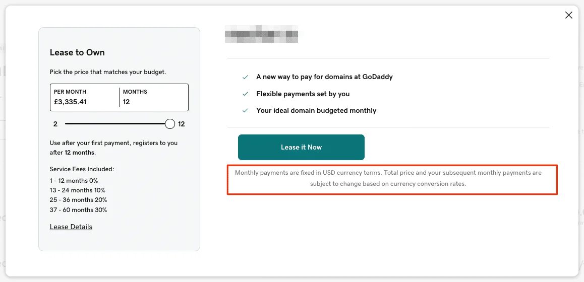 Handles currencies in long term payment plans — How GoDaddy