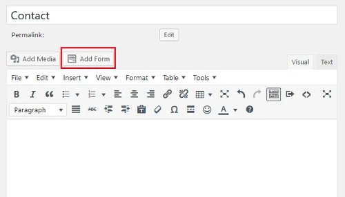 WPForms - Add Form Button