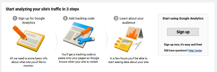 Google Analytics - Sign Up - Steps