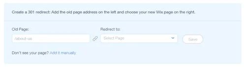 wix 301 redirect