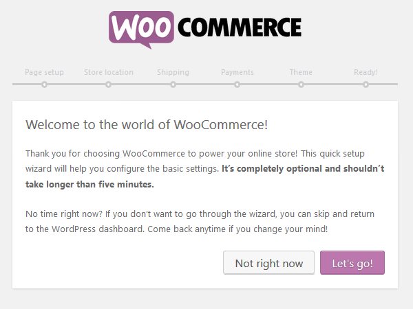 WooCommerce Plugin - Setup Wizard