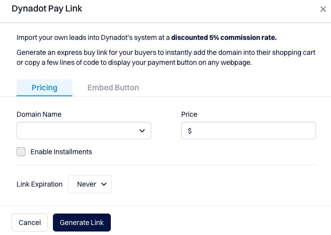 Use Dynadot Pay Links to sell domains — How to
