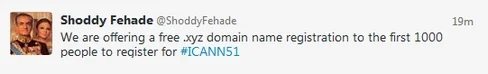 Site shows funny tweet from parody Chehade account — ICANN 51