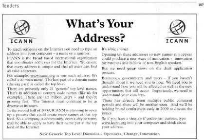 ICANN Advertises to the Mainstream, Update on Fresh TLDs